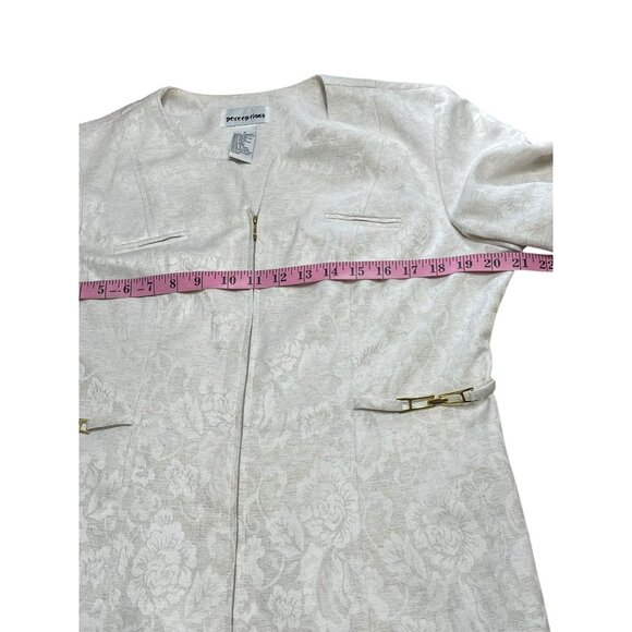 Perceptions Womens Floral Textured Jacket Size 14 Rayon/Polyester/Linen Blend - Picture 7 of 12